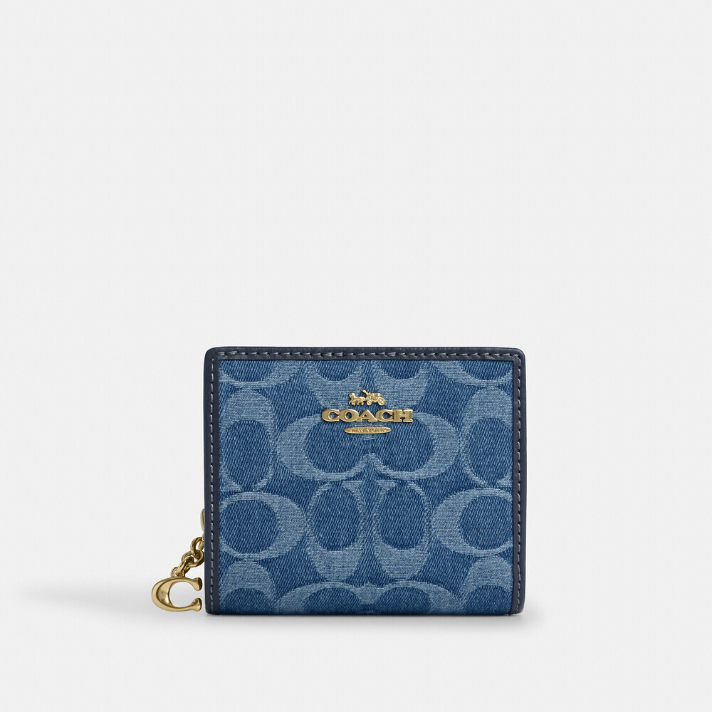 Coach Outlet Snap Wallet In Signature Denim